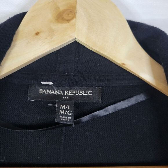 Banana Republic Black Knit Open Front Oversized Shrug Hoodie - Picture 12 of 13